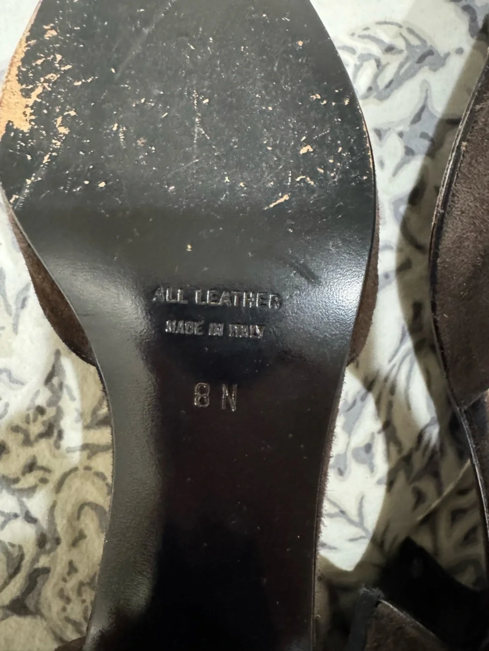 Vintage Saint Laurent Brown Suede Pointed Strappy Heels size 8 N - made in Italy - Picture 8 of 11